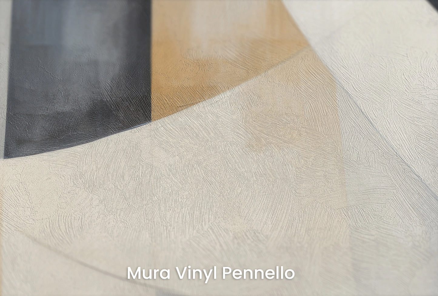 Zbliżenie na artystyczną fototapetę o nazwie Circular Essence na podłożu Mura Vinyl Pennello - faktura pociągnięć pędzla malarskiego.
