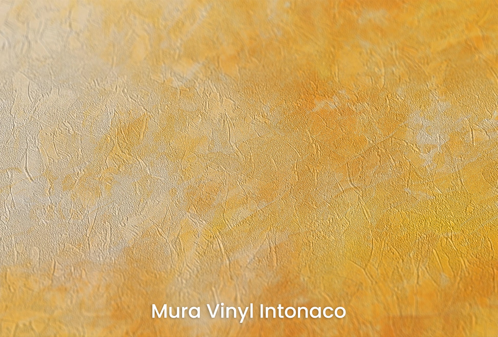Zbliżenie na artystyczną fototapetę o nazwie Golden Blaze na podłożu Mura Vinyl Intonaco - struktura tartego tynku.