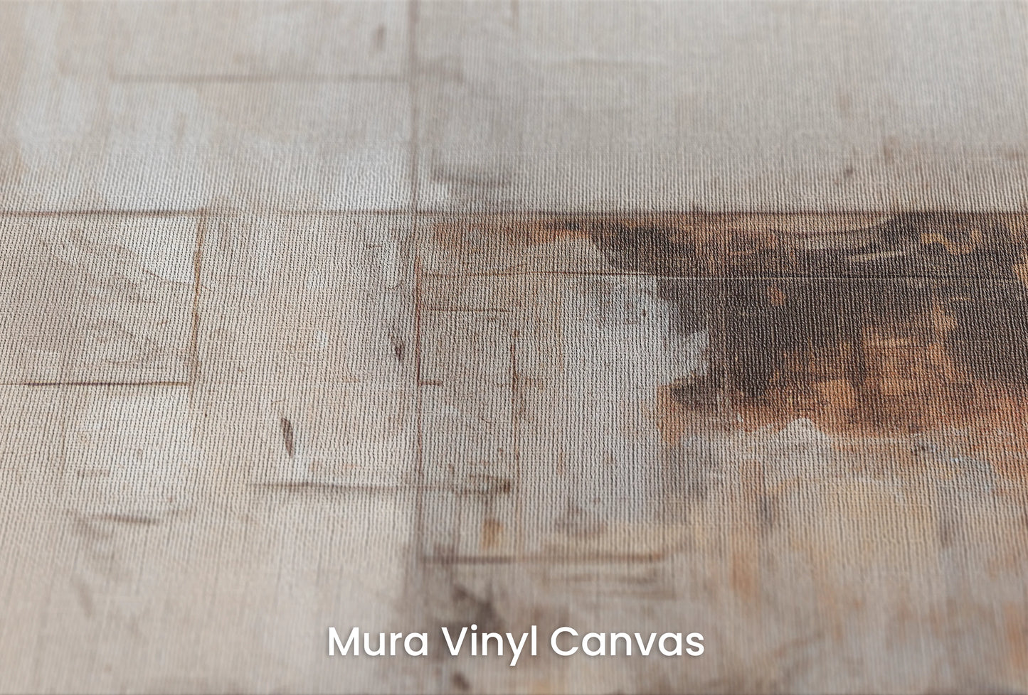 Zbliżenie na artystyczną fototapetę o nazwie Tarnished Grid na podłożu Mura Vinyl Canvas - faktura naturalnego płótna.