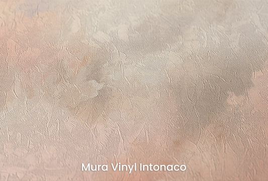 Zbliżenie na artystyczną fototapetę o nazwie Soft Mornings na podłożu Mura Vinyl Intonaco - struktura tartego tynku.