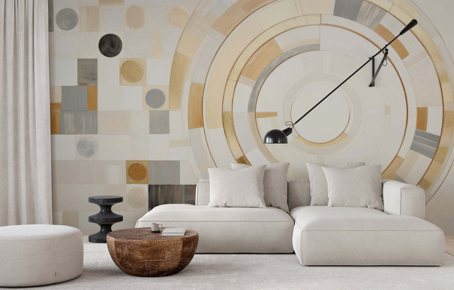 Fototapeta o nazwie GEOMETRIC ORBITAL MOSAIC użyta w aranzacji wnętrza.