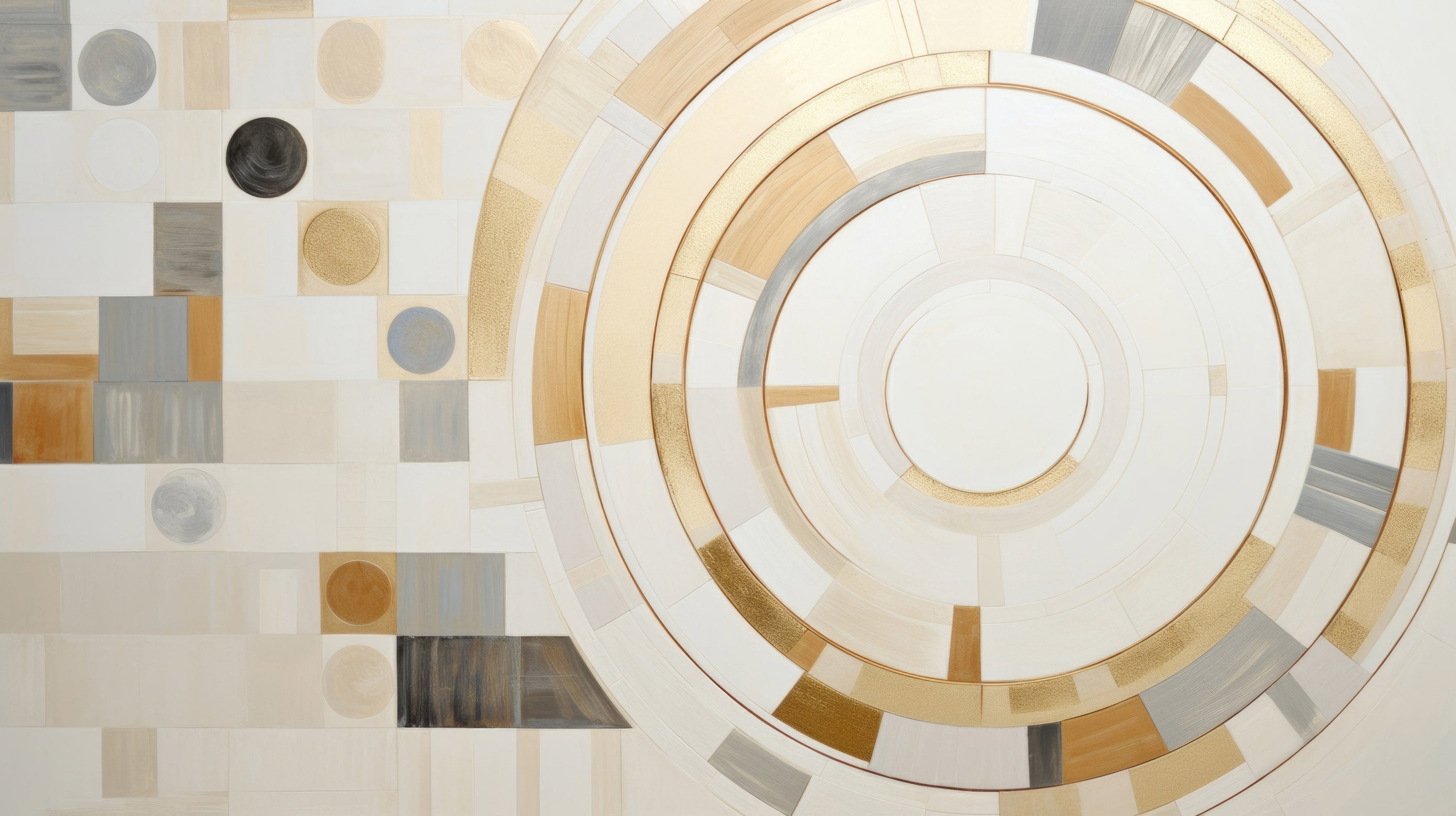 Mustervorschau: Prezentacja całego wzoru fototapety o nazwie GEOMETRIC ORBITAL MOSAIC