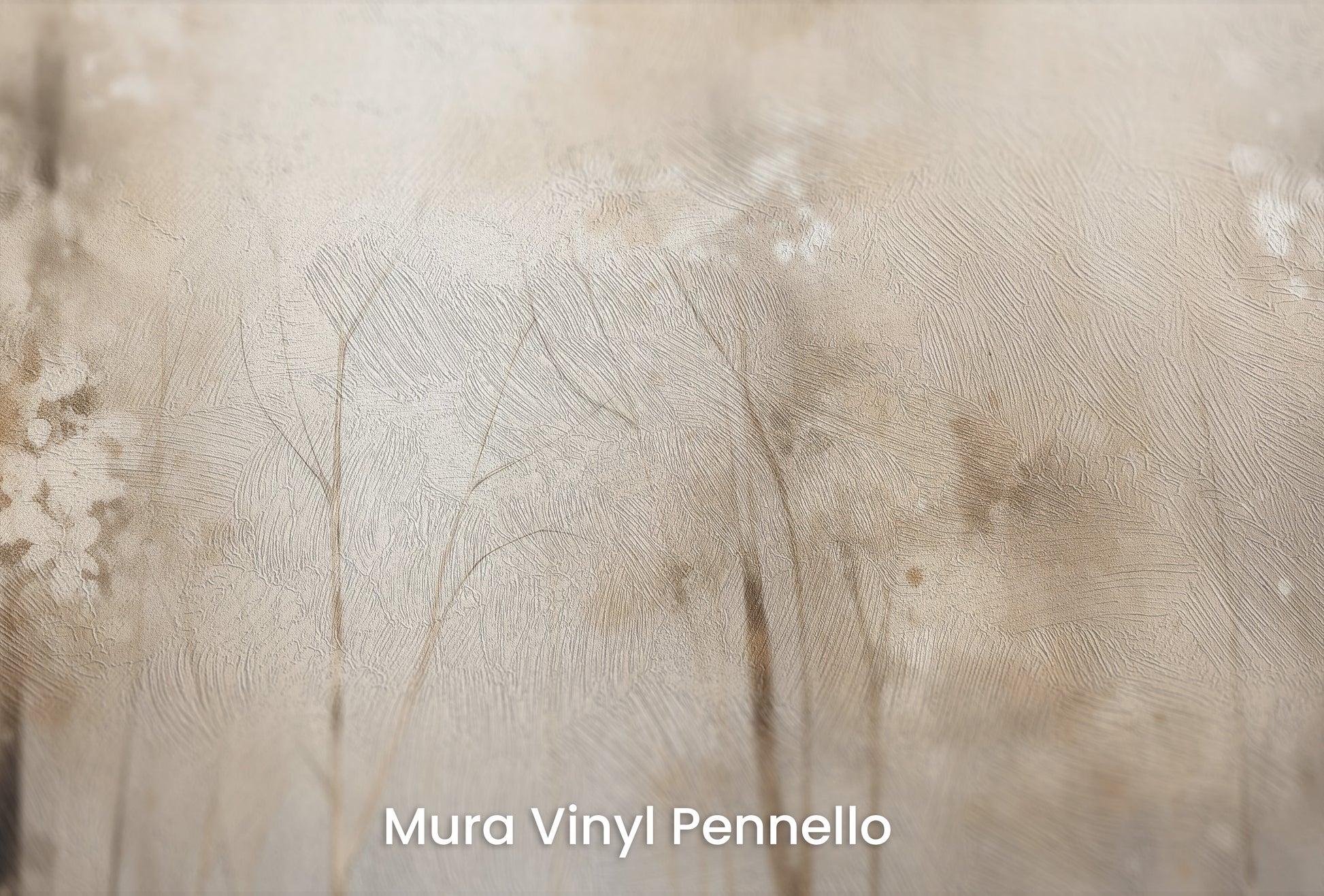 Zbliżenie na artystyczną fototapetę o nazwie WINTER'S WHISPER MURAL na podłożu Mura Vinyl Pennello - faktura pociągnięć pędzla malarskiego.