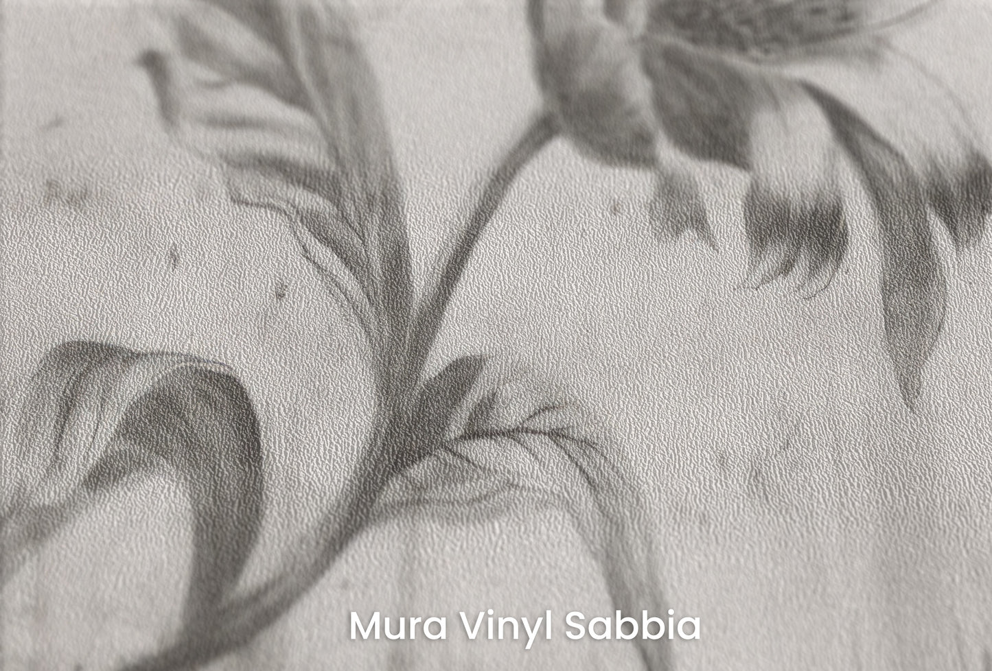 Zbliżenie na artystyczną fototapetę o nazwie CONCRETE BLOOM na podłożu Mura Vinyl Sabbia struktura grubego ziarna piasku.