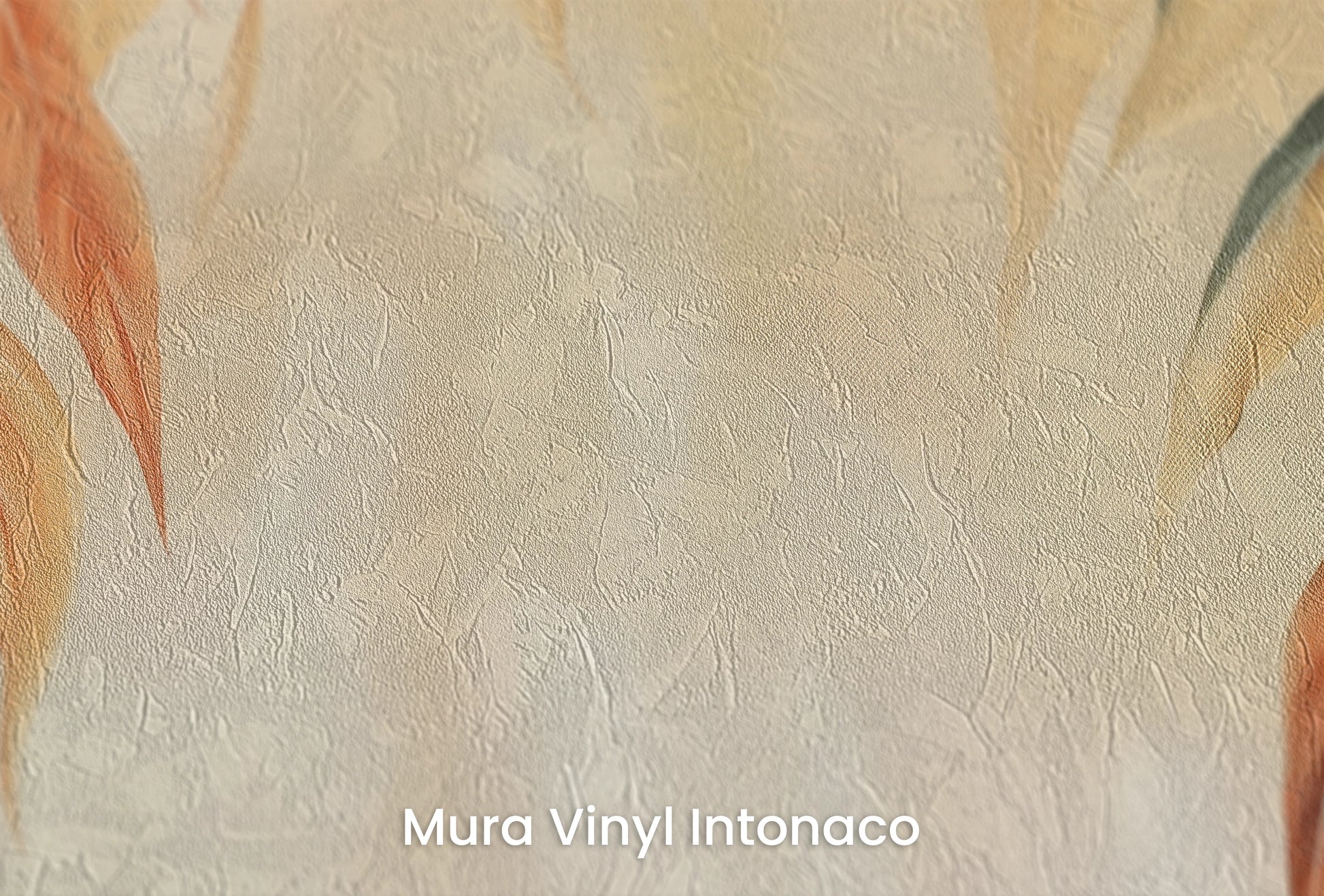 Zbliżenie na artystyczną fototapetę o nazwie Autumn Radiance na podłożu Mura Vinyl Intonaco - struktura tartego tynku.