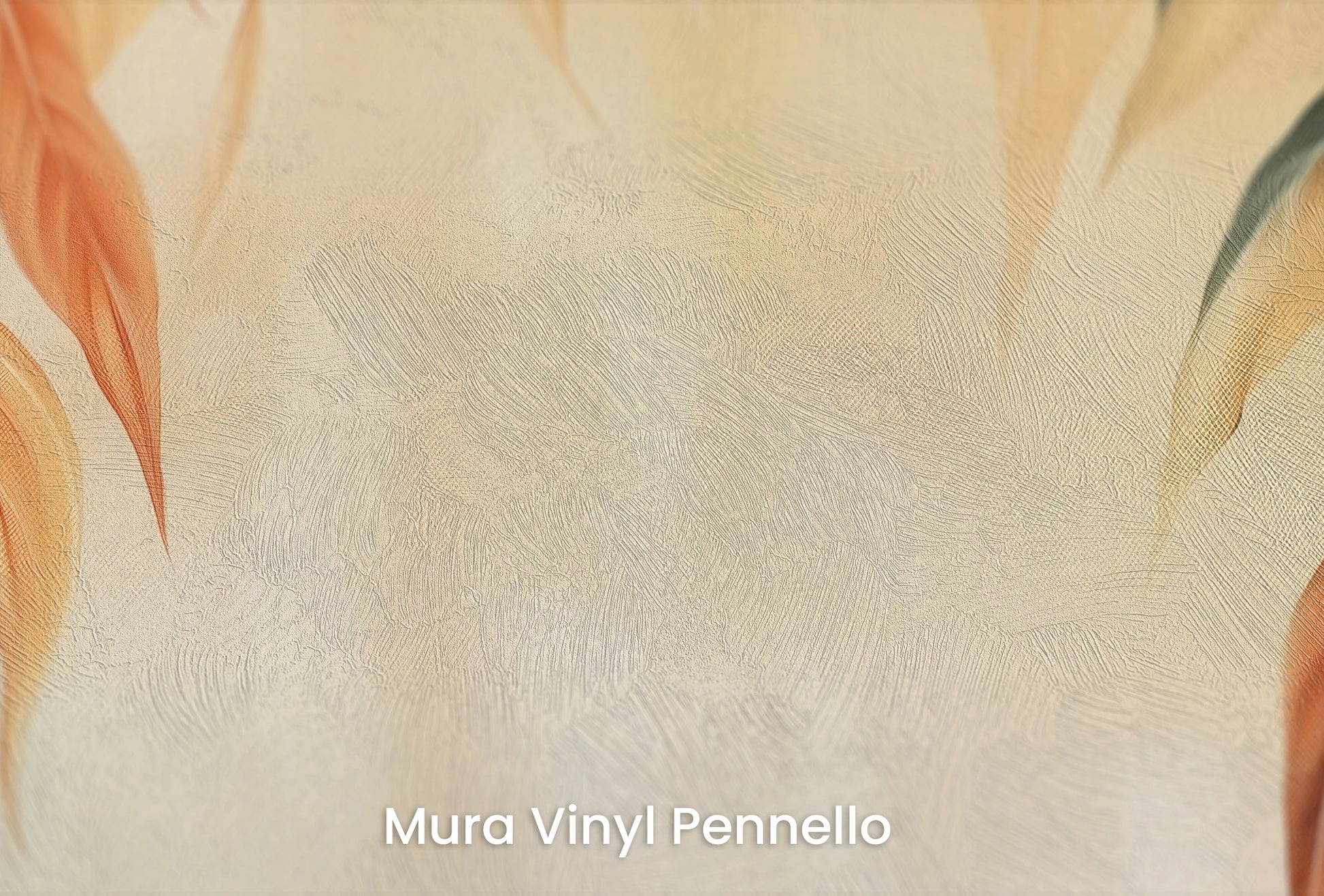 Zbliżenie na artystyczną fototapetę o nazwie Autumn Radiance na podłożu Mura Vinyl Pennello - faktura pociągnięć pędzla malarskiego.