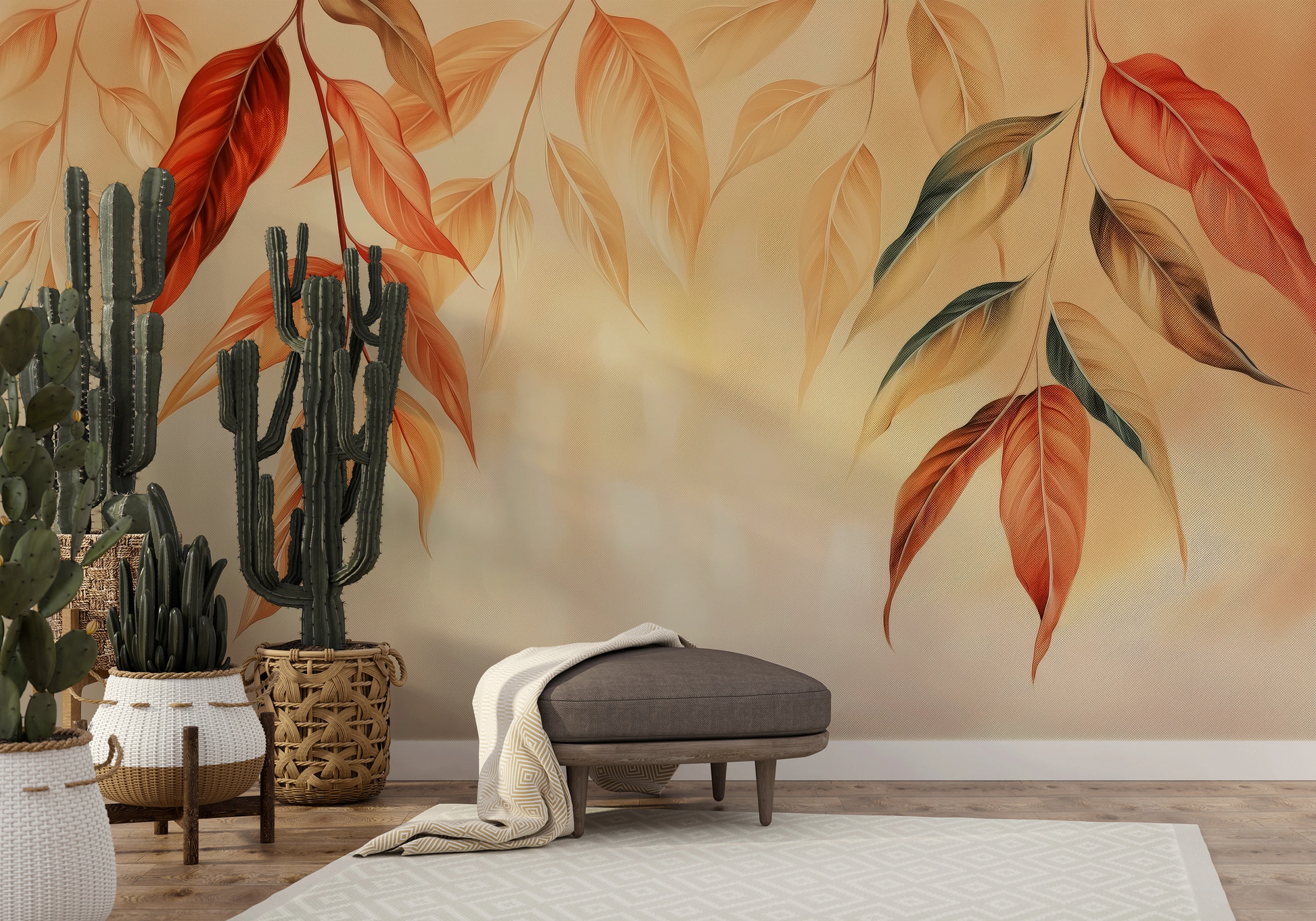 Wzór fototapety o nazwie Autumn Radiance pokazanej w kontekście pomieszczenia.