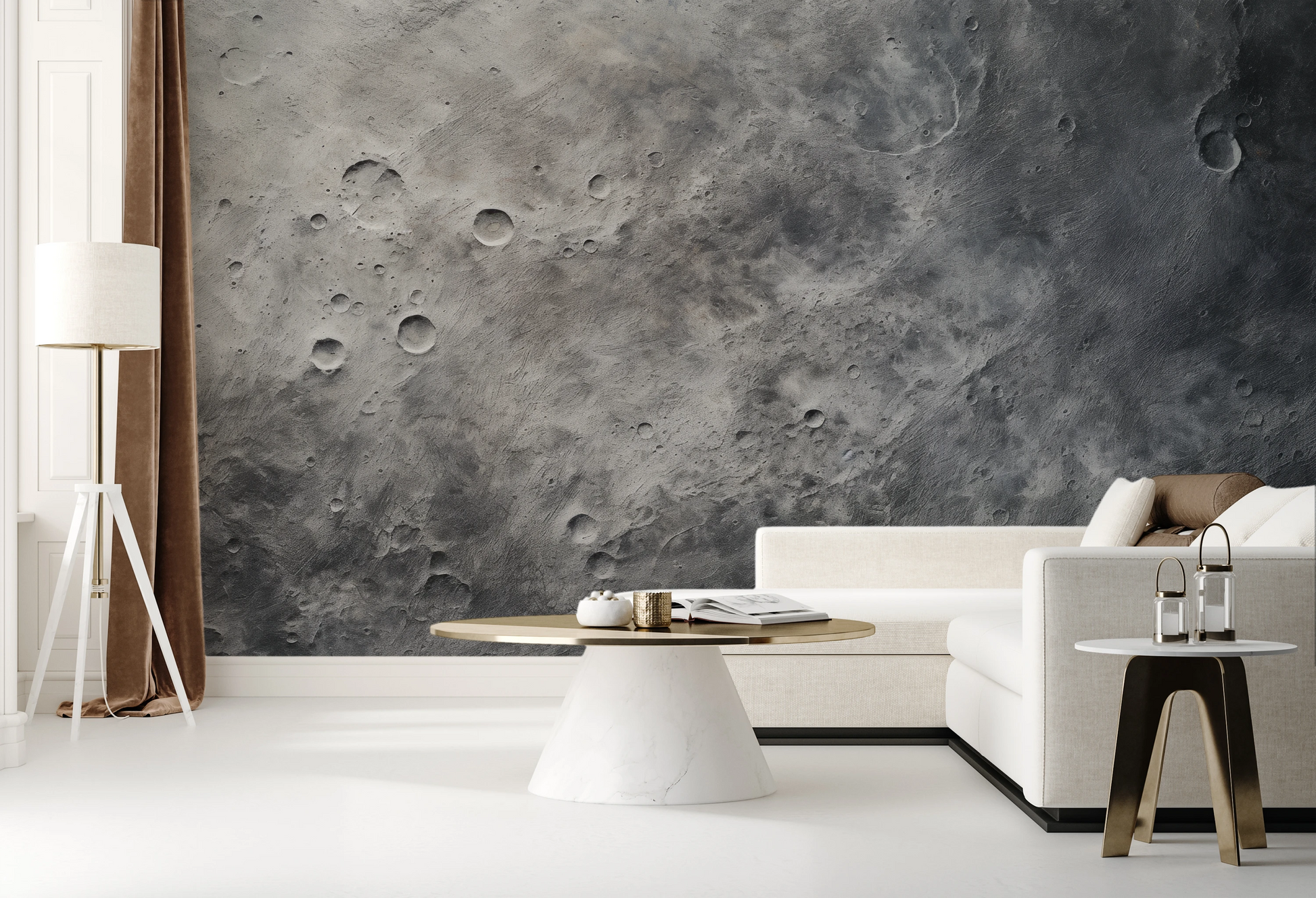 Fototapeta artystyczna o nazwie Moon's Tranquility #2 pokazana w aranżacji wnętrza.