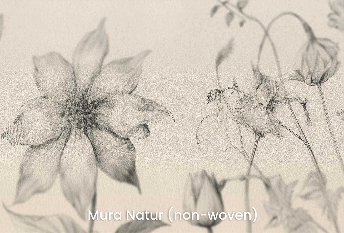 Zbliżenie na artystyczną fototapetę o nazwie Botanical Study na podłożu Mura Natur (non-woven) - naturalne i ekologiczne podłoże.