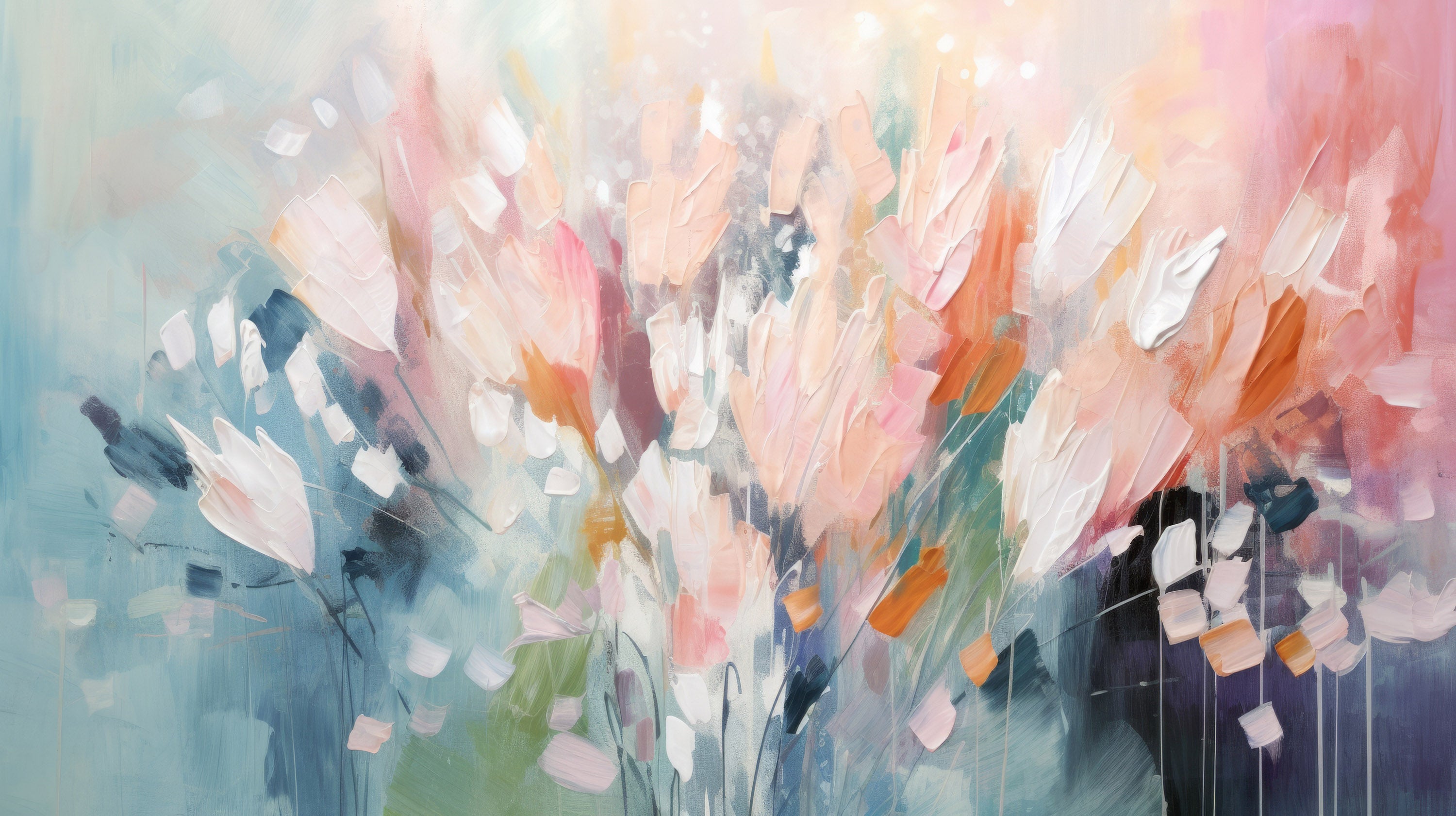 Mustervorschau: Prezentacja całego wzoru fototapety o nazwie Ethereal Floral Canvas