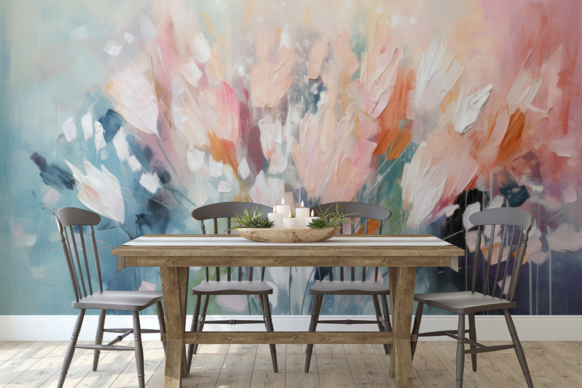 Fototapeta o nazwie Ethereal Floral Canvas użyta w aranzacji wnętrza.