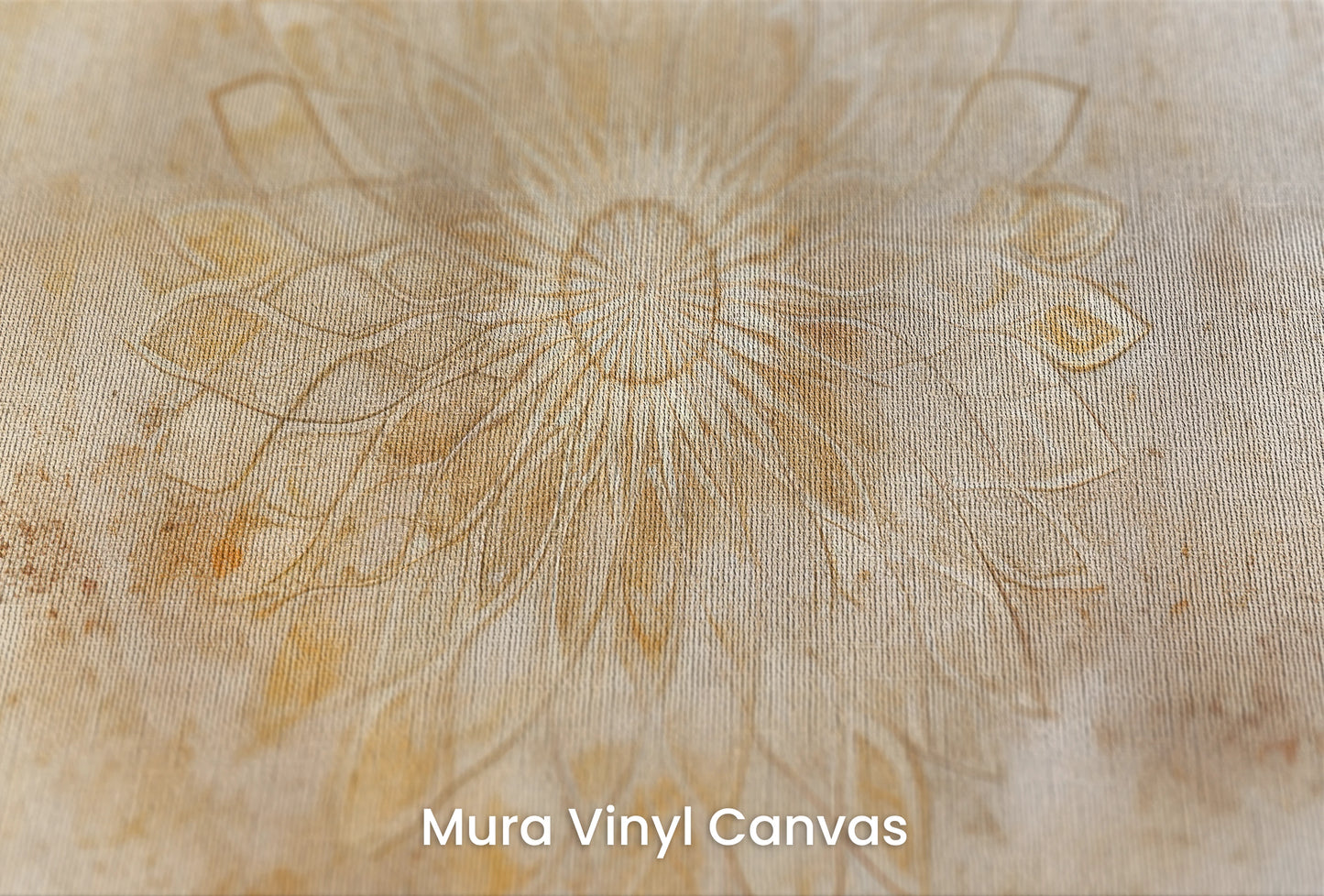 Zbliżenie na artystyczną fototapetę o nazwie Subtle Sunburst na podłożu Mura Vinyl Canvas - faktura naturalnego płótna.
