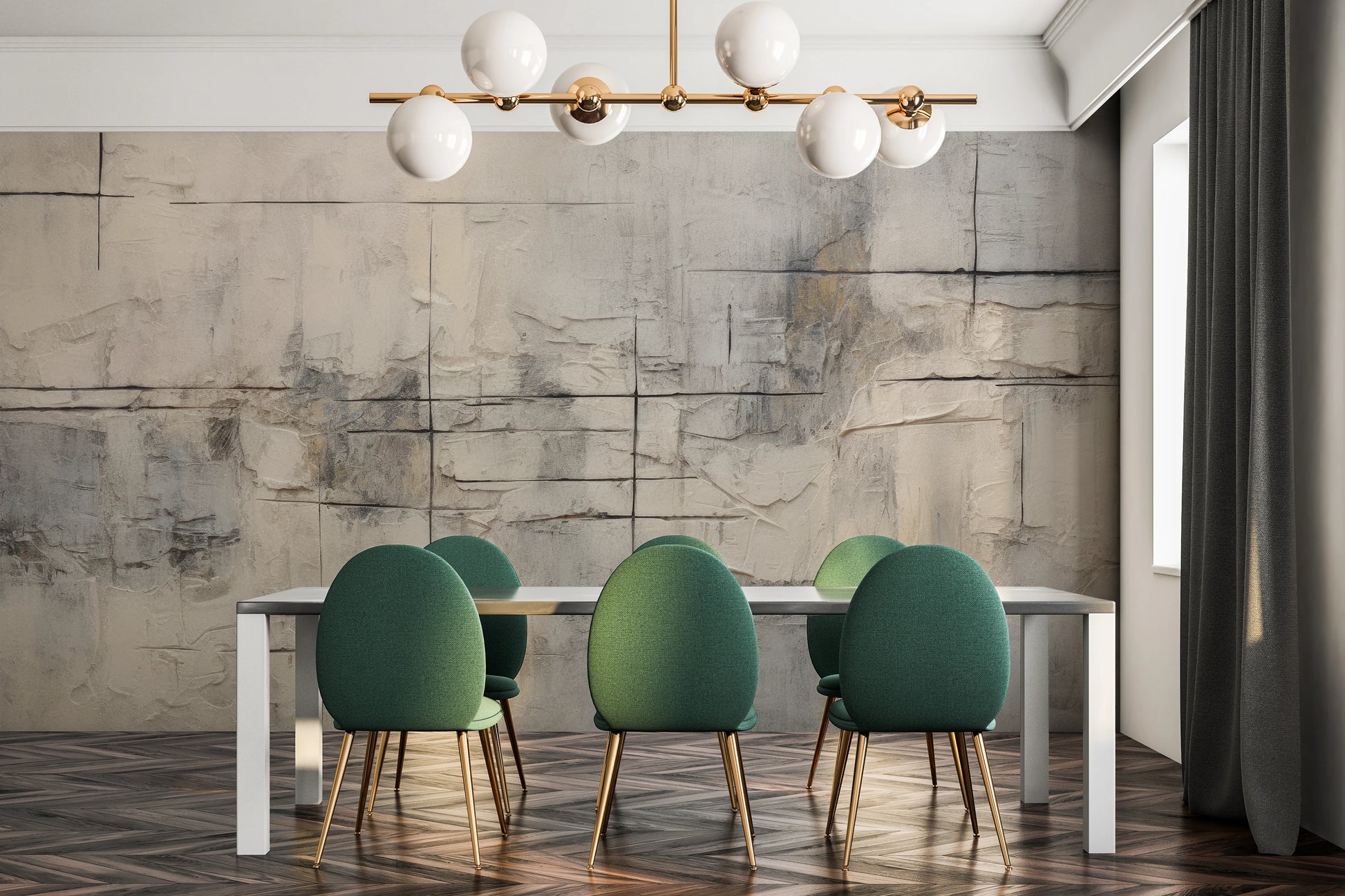 Wzór fototapety o nazwie Subtle Elegance pokazanej w kontekście pomieszczenia.