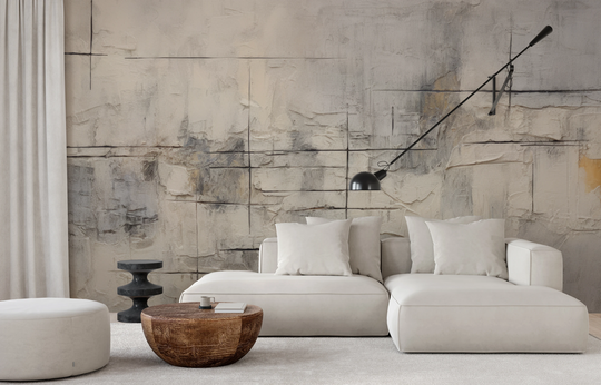 Wzór fototapety artystycznej o nazwie Subtle Elegance pokazanej w aranżacji wnętrza.
