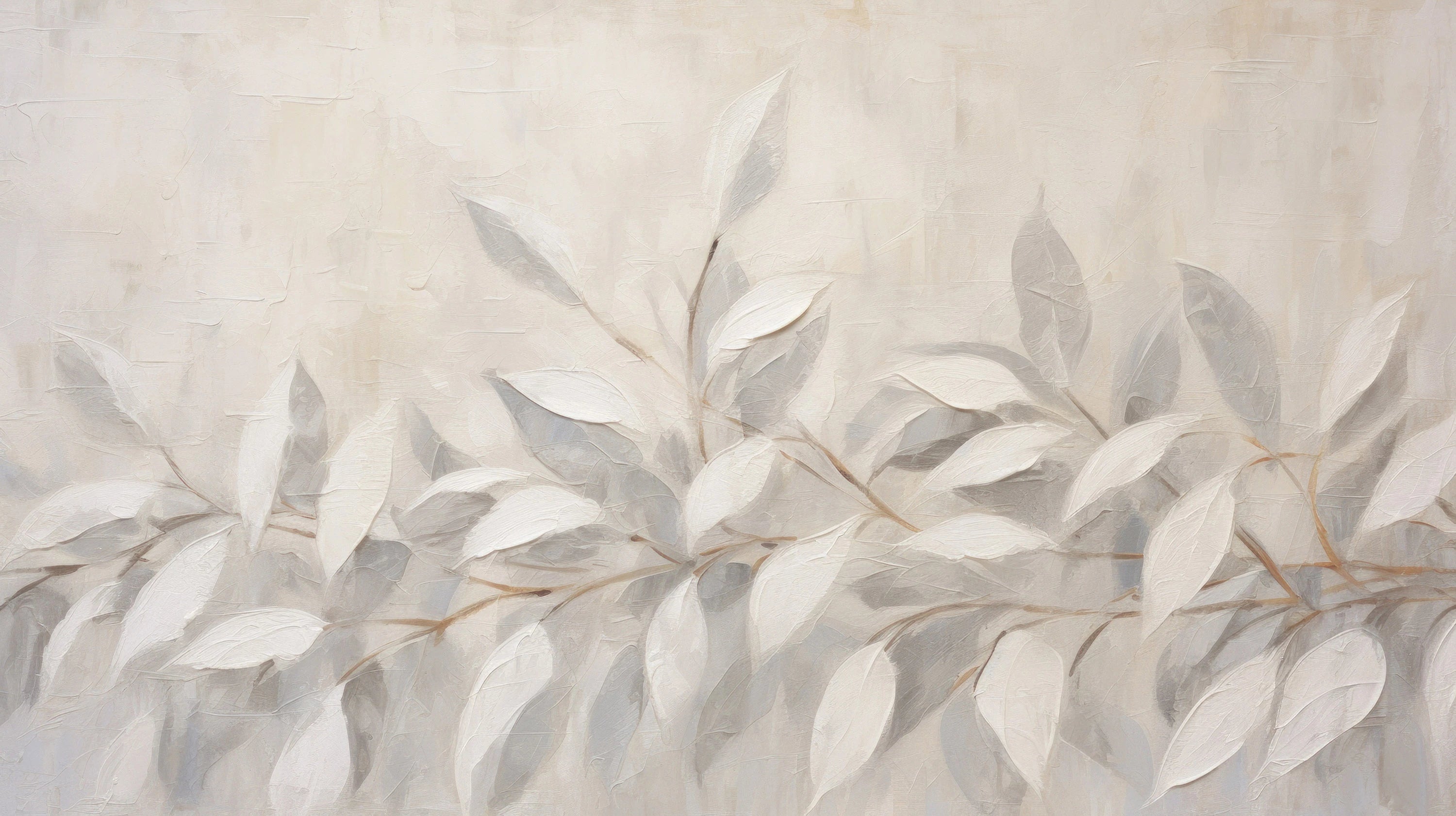 Podgląd wzoru: Prezentacja całego wzoru fototapety o nazwie Silver Leaf Design