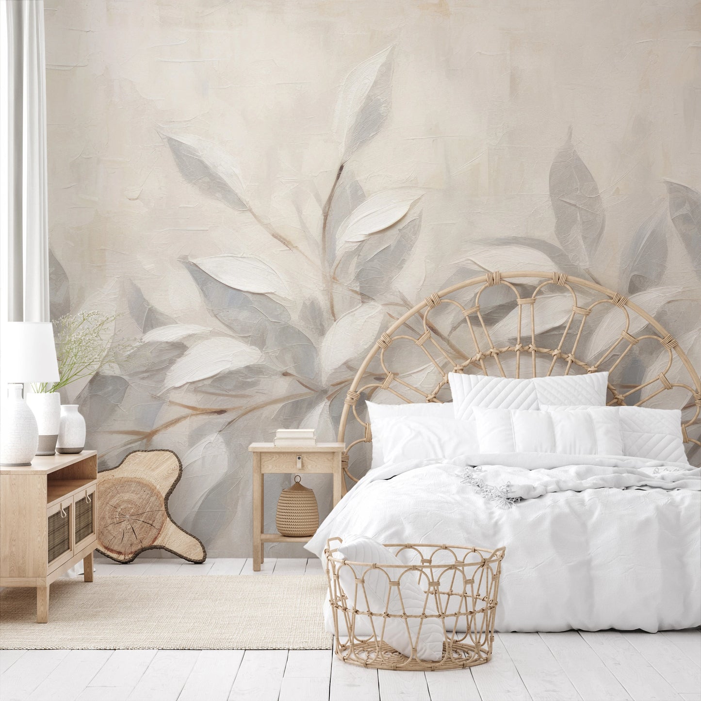 Fototapeta o nazwie Silver Leaf Design użyta w aranzacji wnętrza.