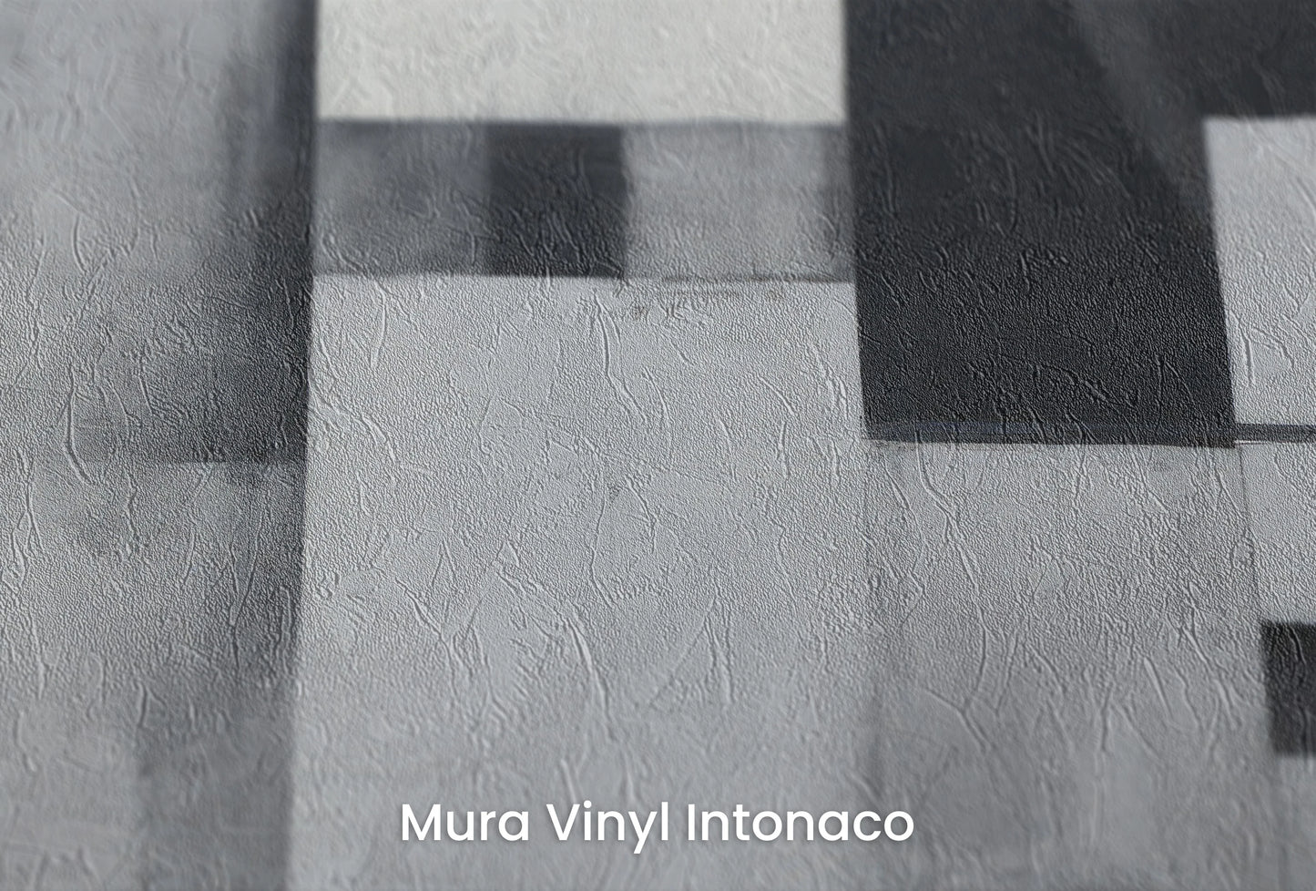 Zbliżenie na artystyczną fototapetę o nazwie Geometric Eclipse na podłożu Mura Vinyl Intonaco - struktura tartego tynku.