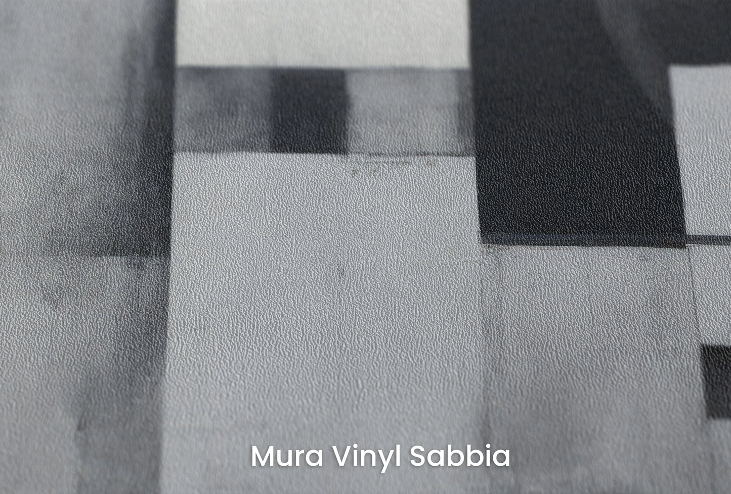 Zbliżenie na artystyczną fototapetę o nazwie Geometric Eclipse na podłożu Mura Vinyl Sabbia struktura grubego ziarna piasku.