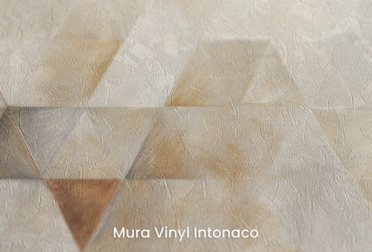 Zbliżenie na artystyczną fototapetę o nazwie Tactile Weave na podłożu Mura Vinyl Intonaco - struktura tartego tynku.