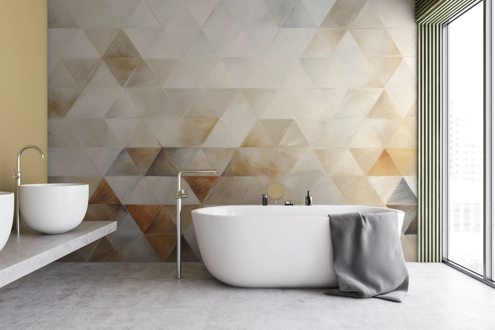 Fototapeta artystyczna o nazwie Tactile Weave pokazana w aranżacji wnętrza.