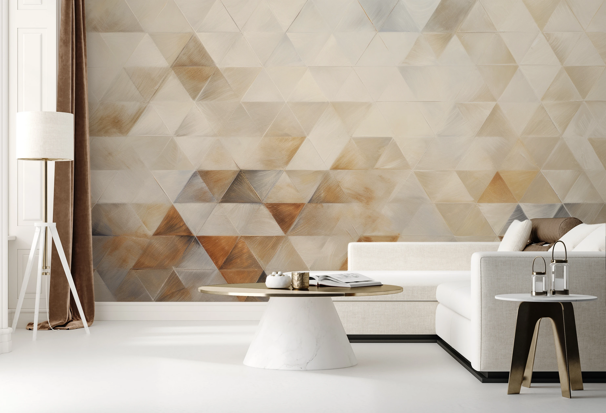 Wzór fototapety o nazwie Tactile Weave pokazanej w kontekście pomieszczenia.