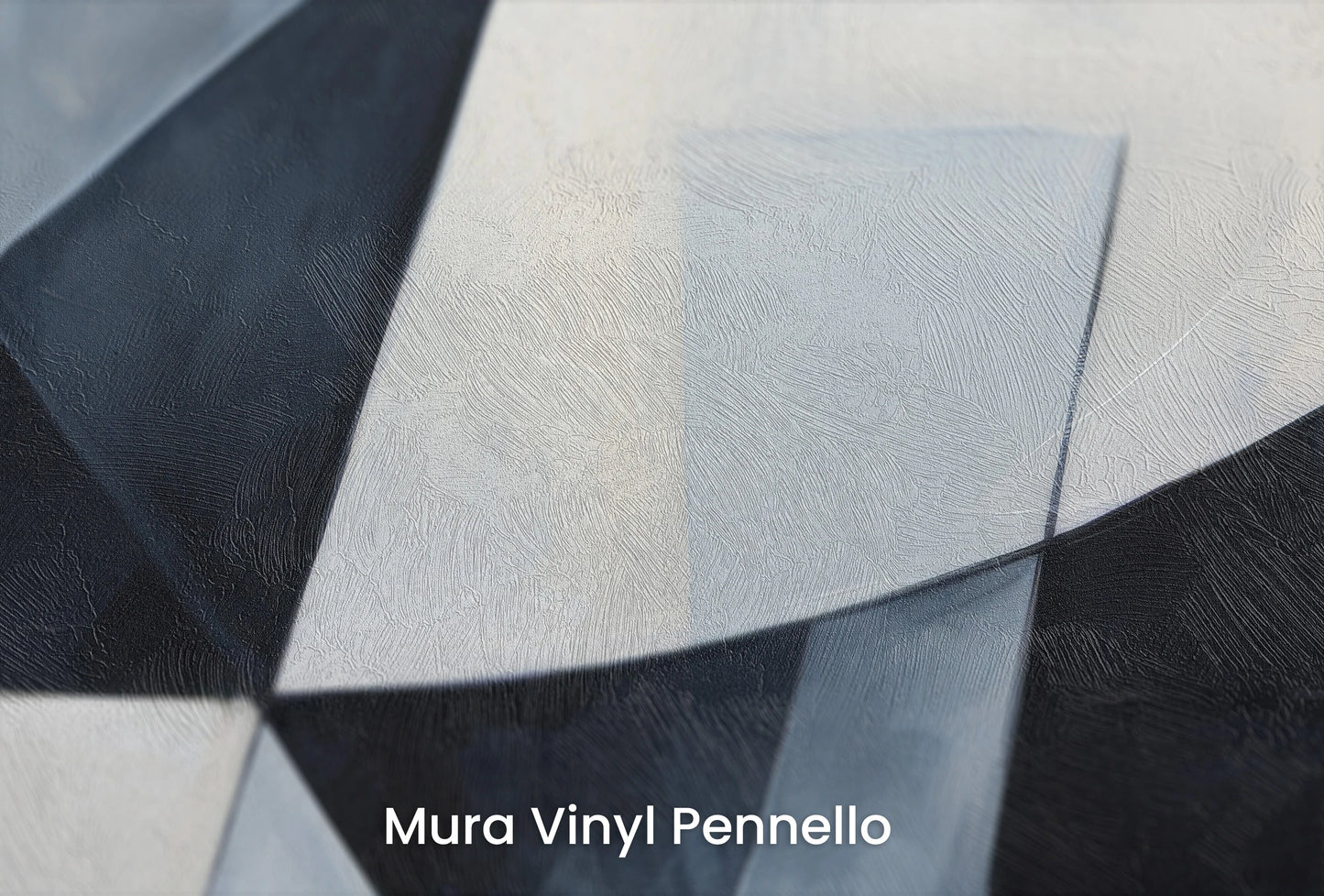 Zbliżenie na artystyczną fototapetę o nazwie Monochrome Dynamic na podłożu Mura Vinyl Pennello - faktura pociągnięć pędzla malarskiego.