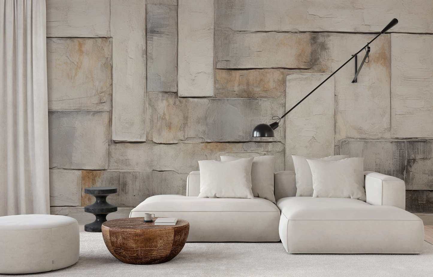 Wzór fototapety o nazwie Architectural Canvas pokazanej w kontekście pomieszczenia.