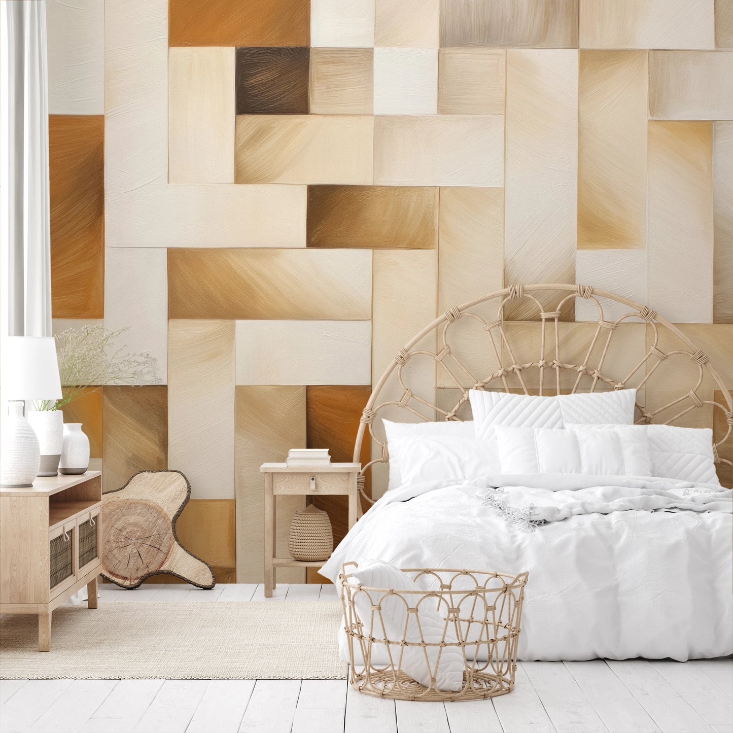 Fototapeta artystyczna o nazwie Triangular Fade pokazana w aranżacji wnętrza.