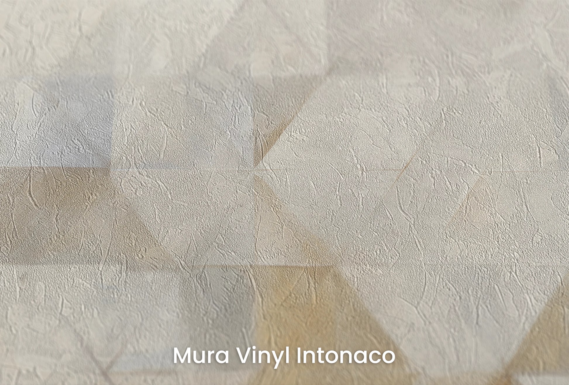 Zbliżenie na artystyczną fototapetę o nazwie Soft Geometric Play na podłożu Mura Vinyl Intonaco - struktura tartego tynku.