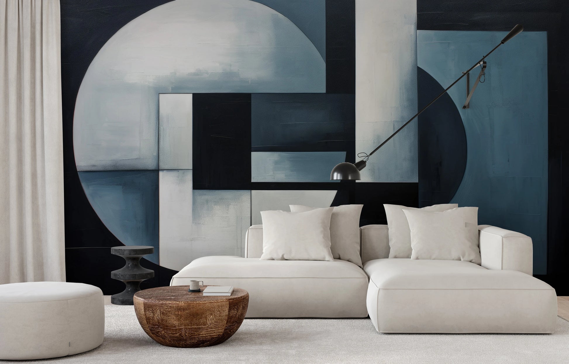 Wzór fototapety o nazwie Lunar Contrast #3 pokazanej w kontekście pomieszczenia.