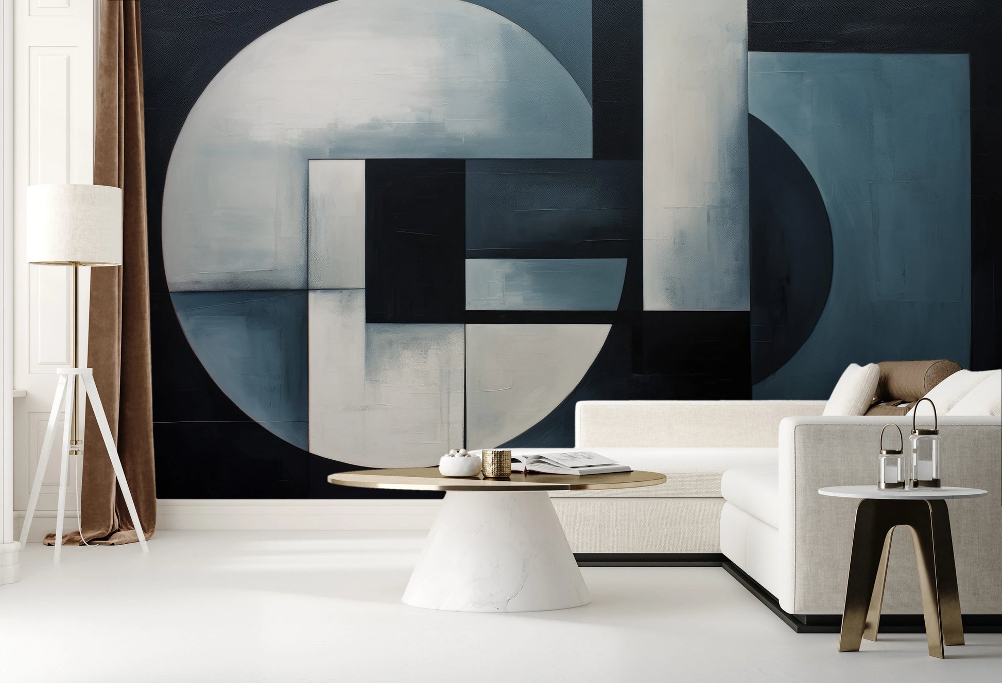 Fototapeta artystyczna o nazwie Lunar Contrast #3 pokazana w aranżacji wnętrza.