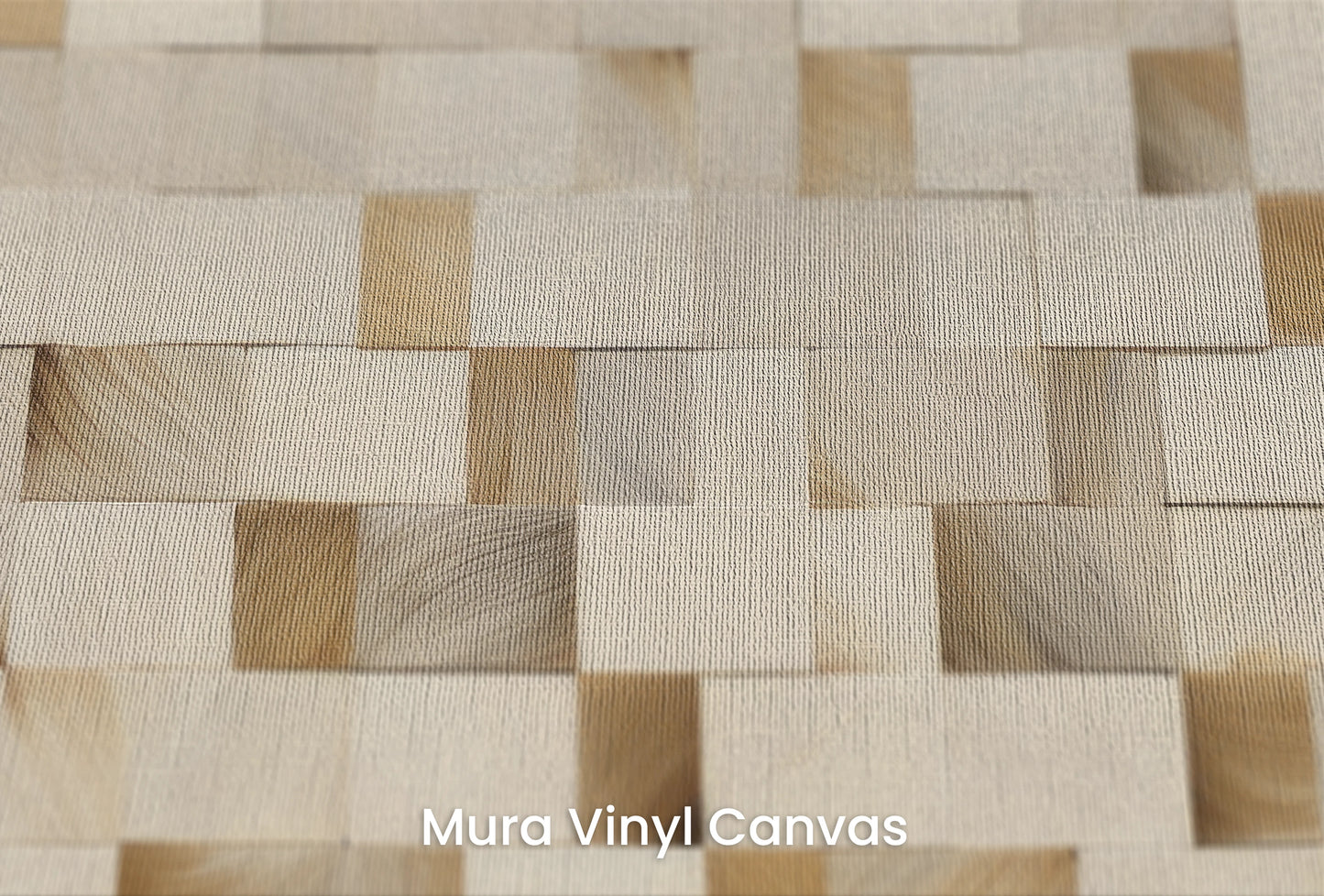 Zbliżenie na artystyczną fototapetę o nazwie Wooden Weave na podłożu Mura Vinyl Canvas - faktura naturalnego płótna.