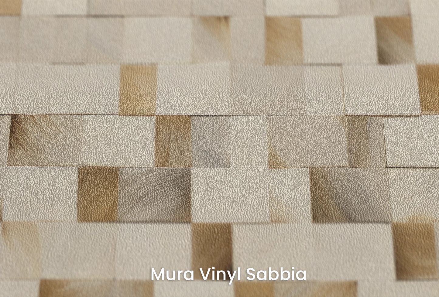 Zbliżenie na artystyczną fototapetę o nazwie Wooden Weave na podłożu Mura Vinyl Sabbia struktura grubego ziarna piasku.