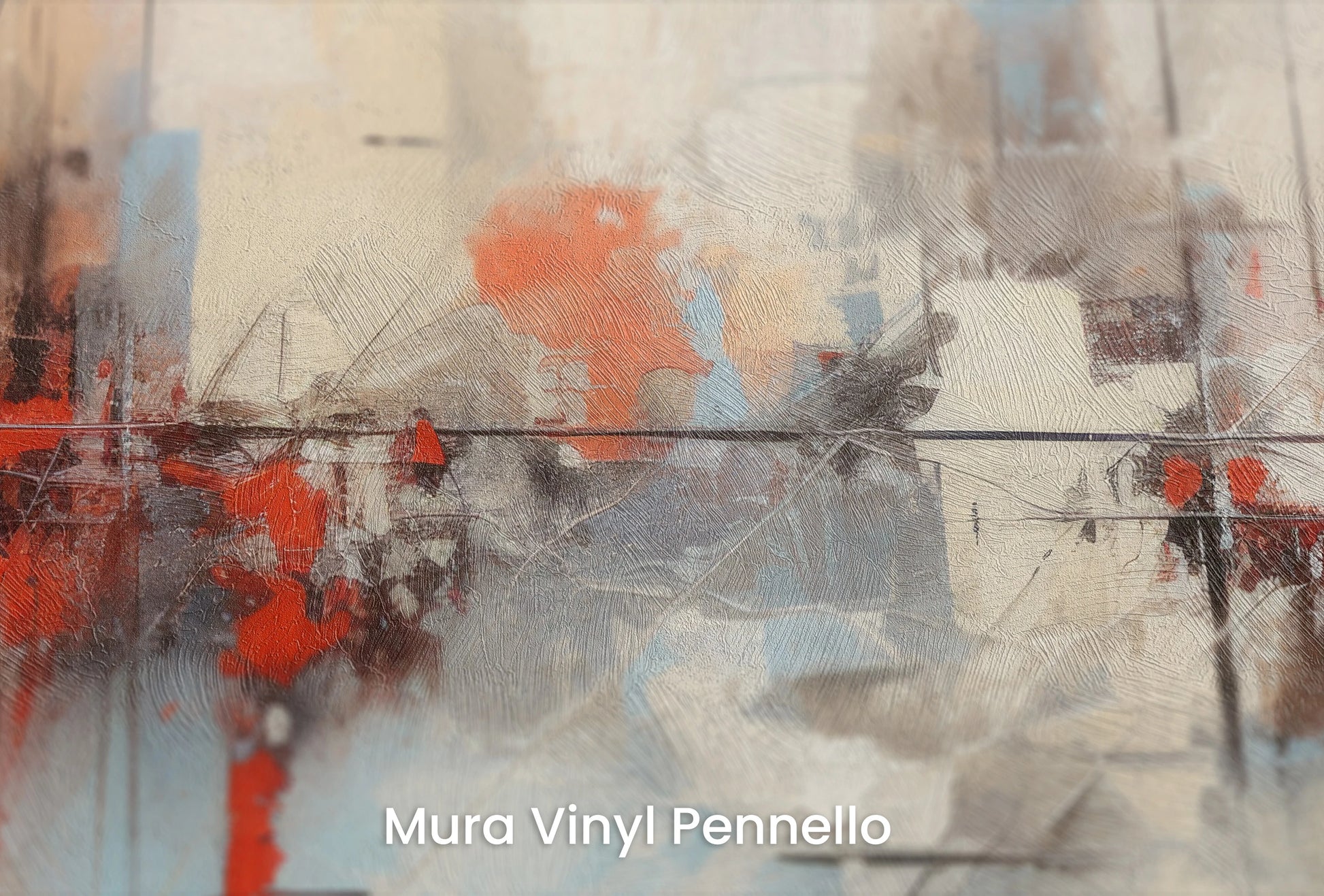 Zbliżenie na artystyczną fototapetę o nazwie Abstract Dynamics na podłożu Mura Vinyl Pennello - faktura pociągnięć pędzla malarskiego.