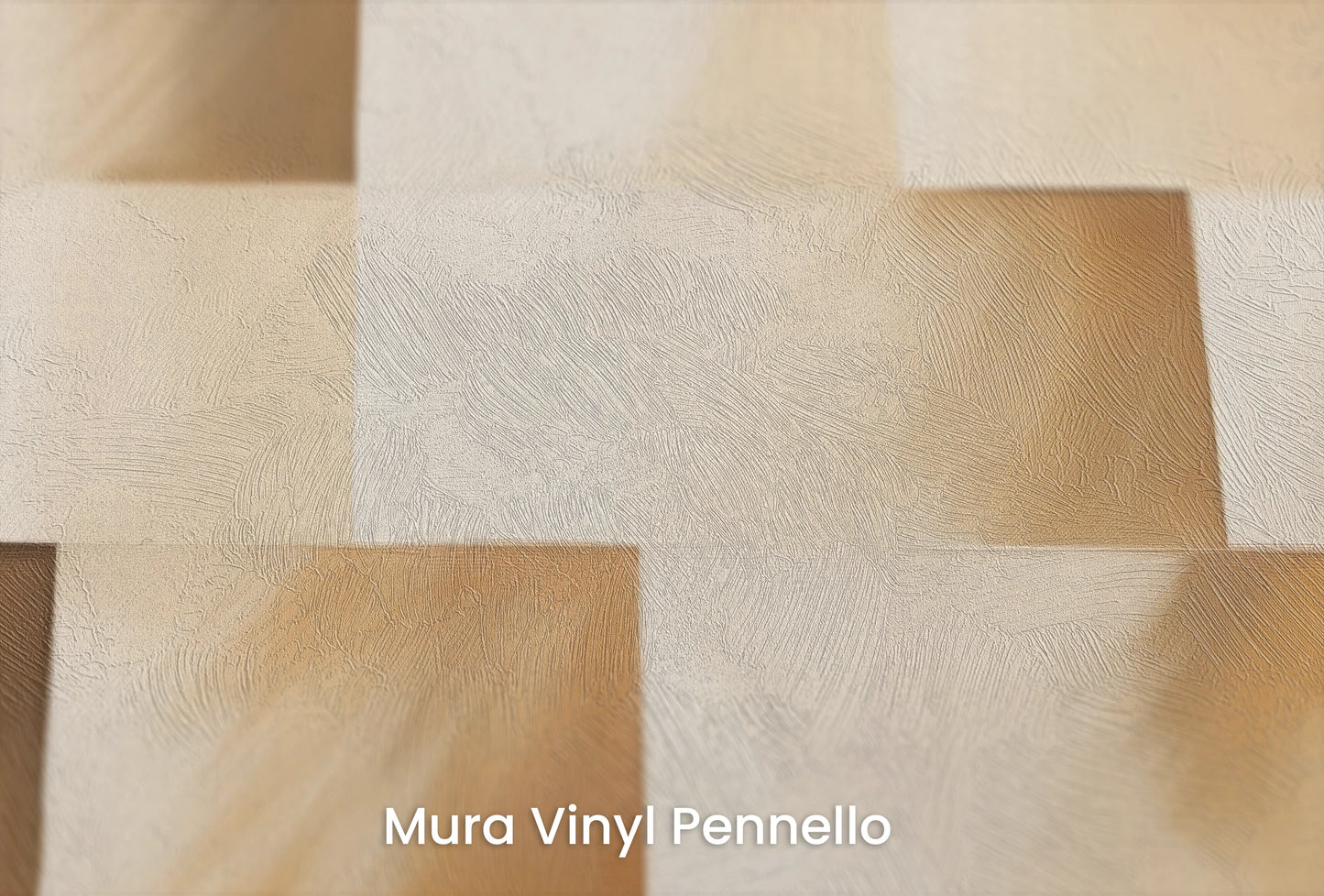 Zbliżenie na artystyczną fototapetę o nazwie Beige Bricks na podłożu Mura Vinyl Pennello - faktura pociągnięć pędzla malarskiego.
