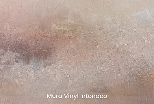 Zbliżenie na artystyczną fototapetę o nazwie DAWN MIST - ABSTRACT IMPRESSION OF THE MORNING LIGHT na podłożu Mura Vinyl Intonaco - struktura tartego tynku.
