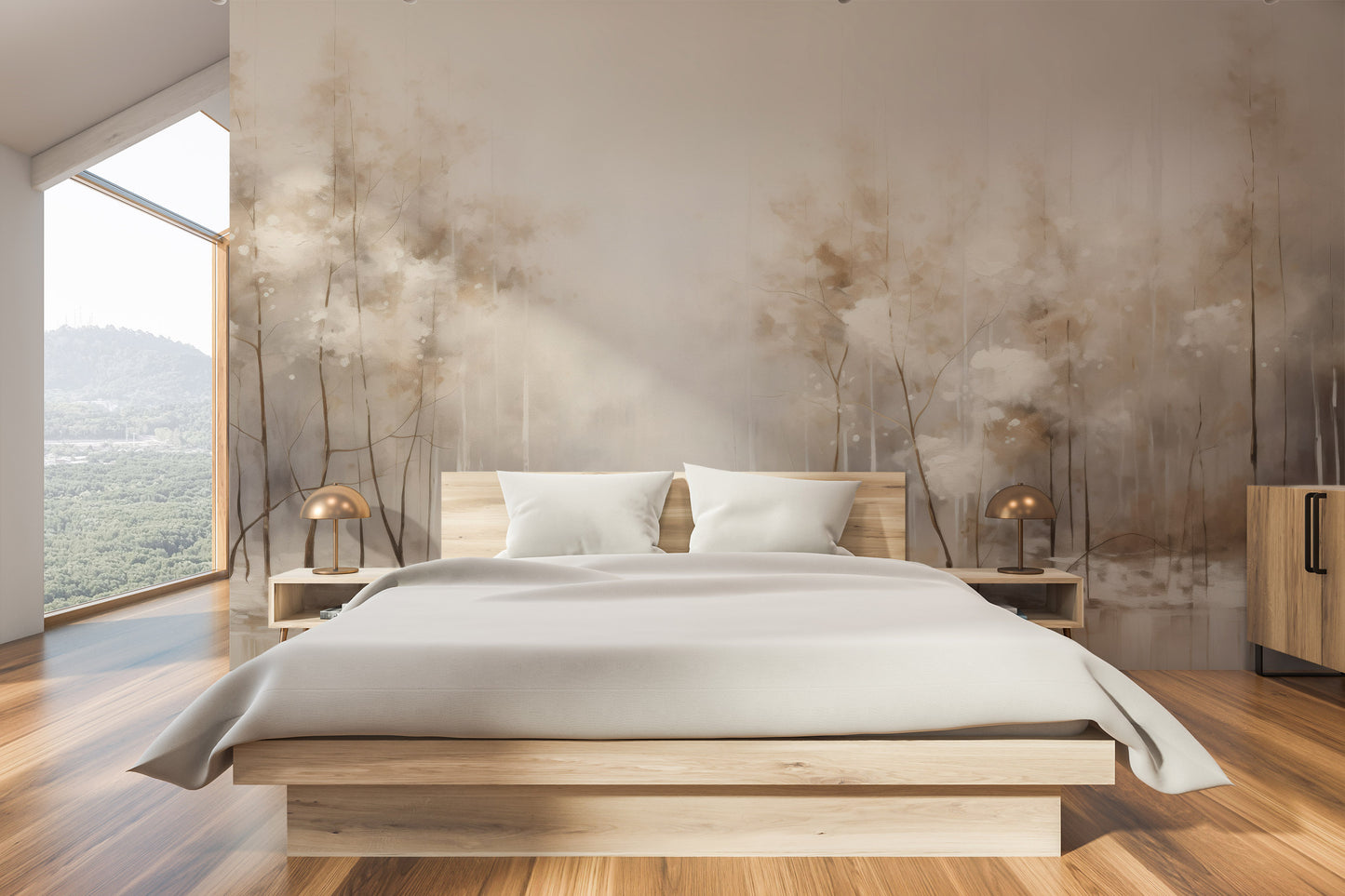 Fototapeta o nazwie SOFT WINTER GLOW MURAL użyta w aranzacji wnętrza.