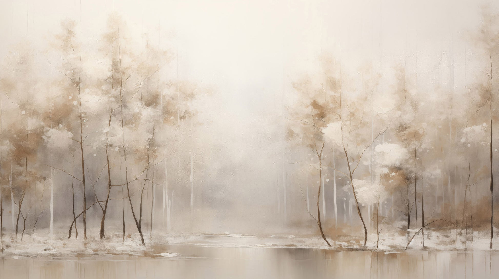 Prezentacja całego wzoru fototapety o nazwie SOFT WINTER GLOW MURAL