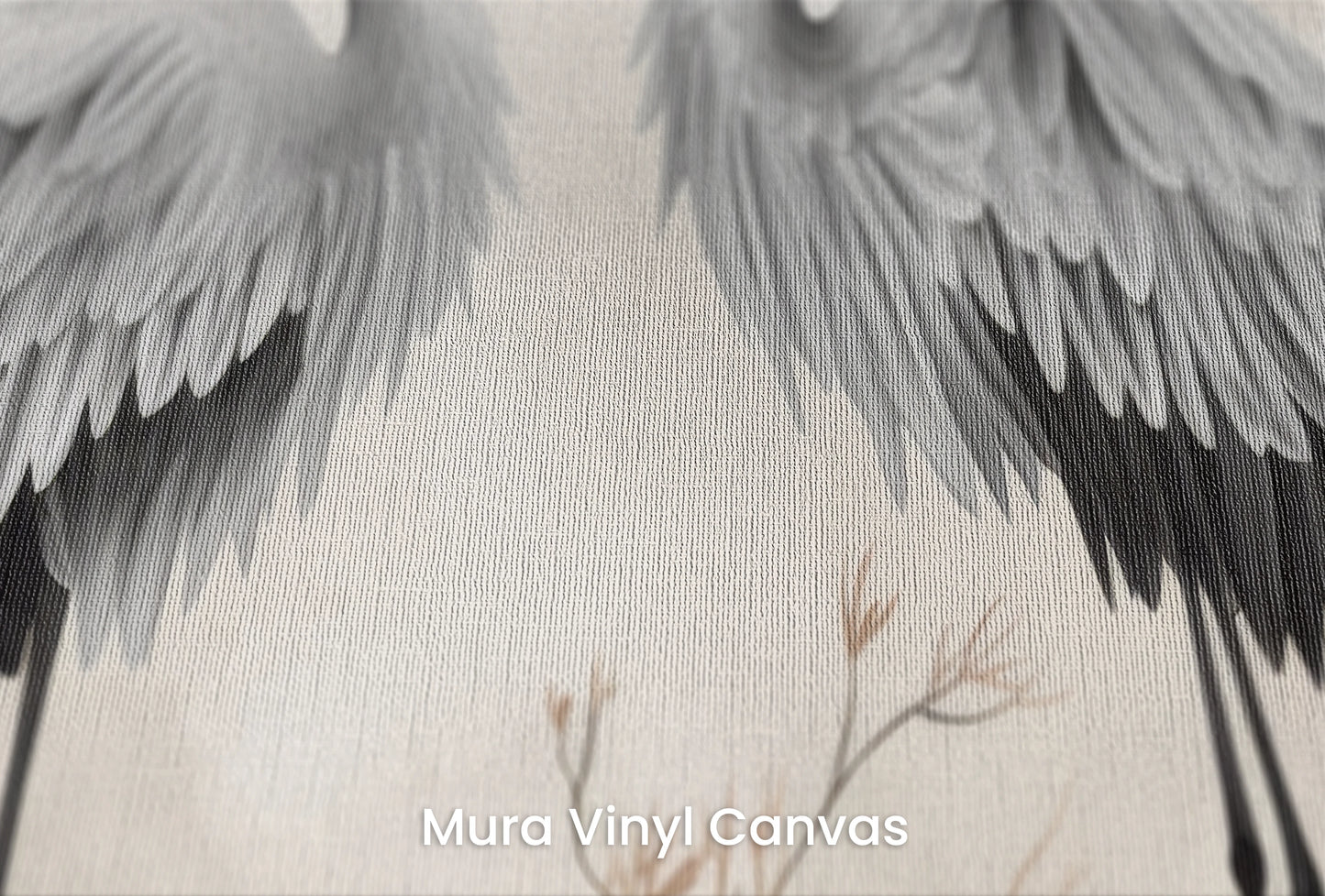 Zbliżenie na artystyczną fototapetę o nazwie Eclipse Dance na podłożu Mura Vinyl Canvas - faktura naturalnego płótna.