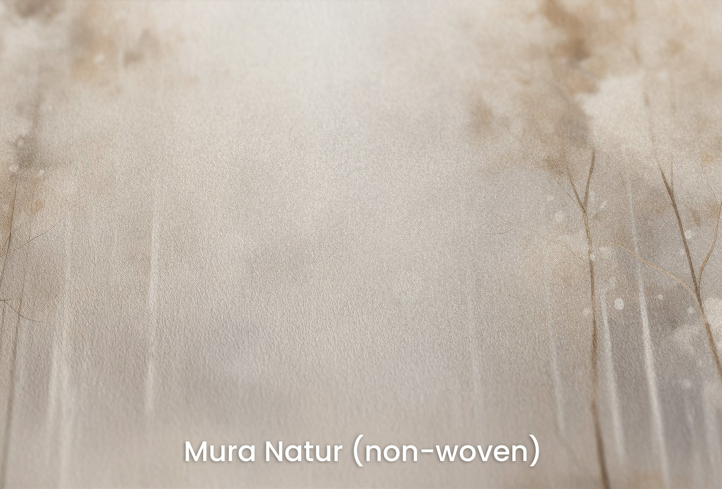 Zbliżenie na artystyczną fototapetę o nazwie SOFT WINTER GLOW MURAL na podłożu Mura Natur (non-woven) - naturalne i ekologiczne podłoże.