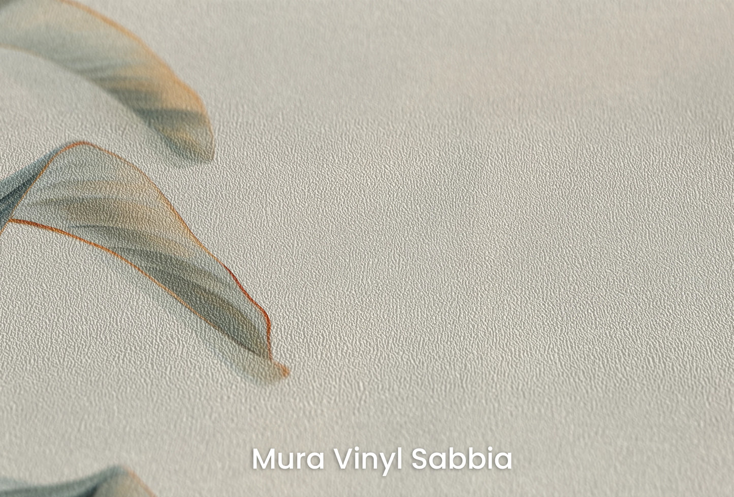 Zbliżenie na artystyczną fototapetę o nazwie Tropical Elegance na podłożu Mura Vinyl Sabbia struktura grubego ziarna piasku.