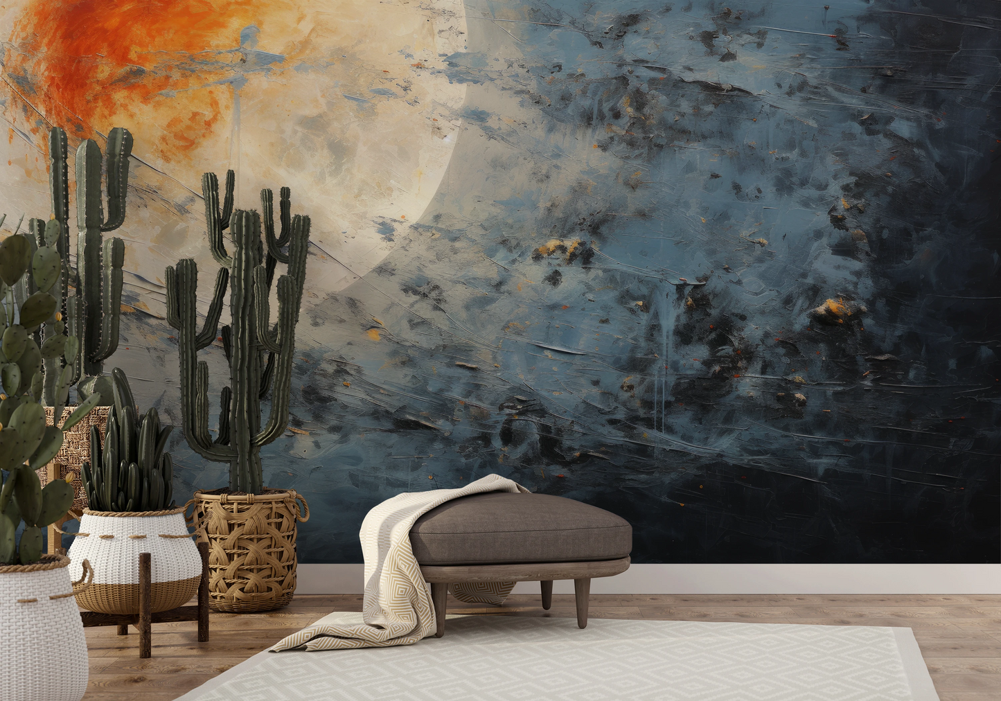 Wzór fototapety o nazwie Solar Flare #3 pokazanej w kontekście pomieszczenia.