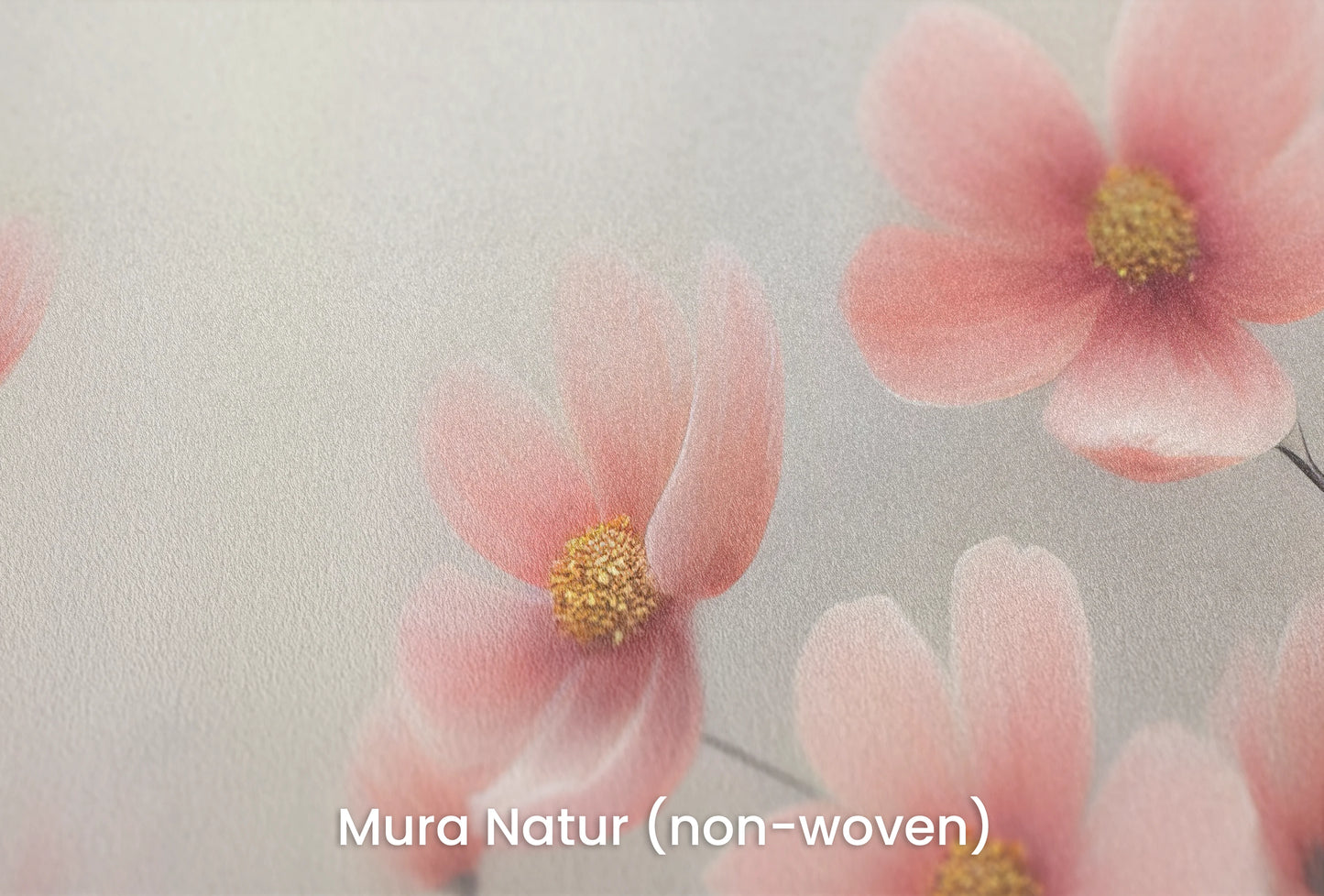 Zbliżenie na artystyczną fototapetę o nazwie Petal Tranquility na podłożu Mura Natur (non-woven) - naturalne i ekologiczne podłoże.
