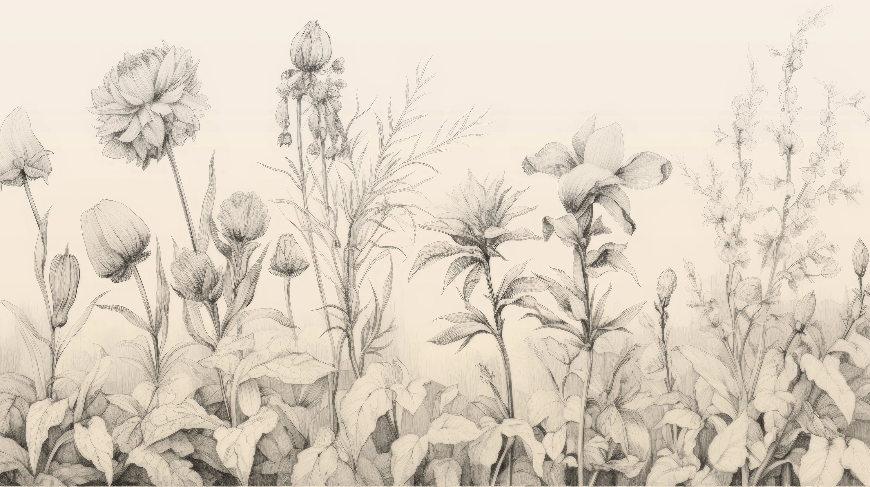 Mustervorschau: Prezentacja całego wzoru fototapety o nazwie Floral Tranquility