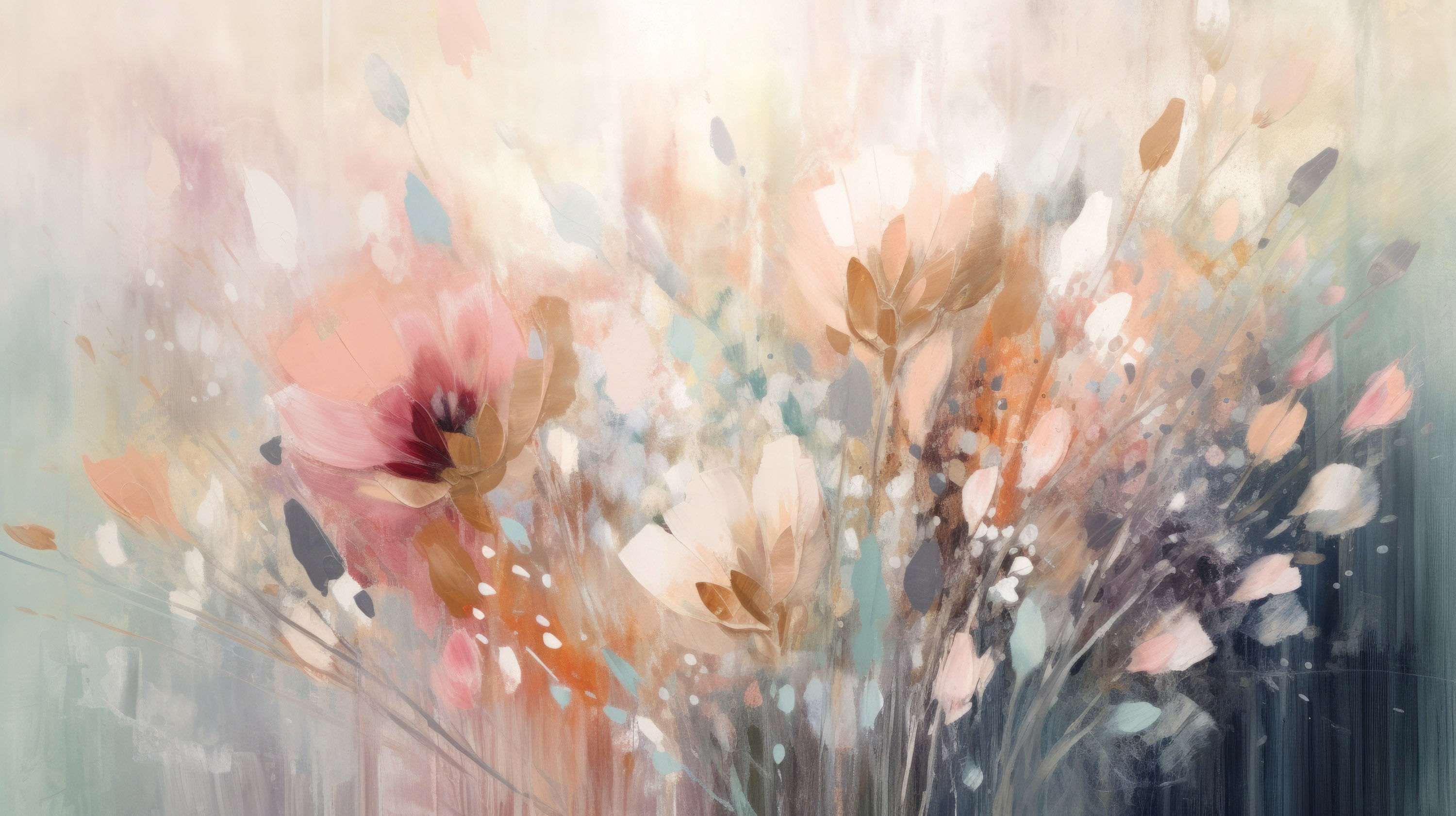 Podgląd wzoru: Prezentacja całego wzoru fototapety o nazwie Dreamy Floral Impression