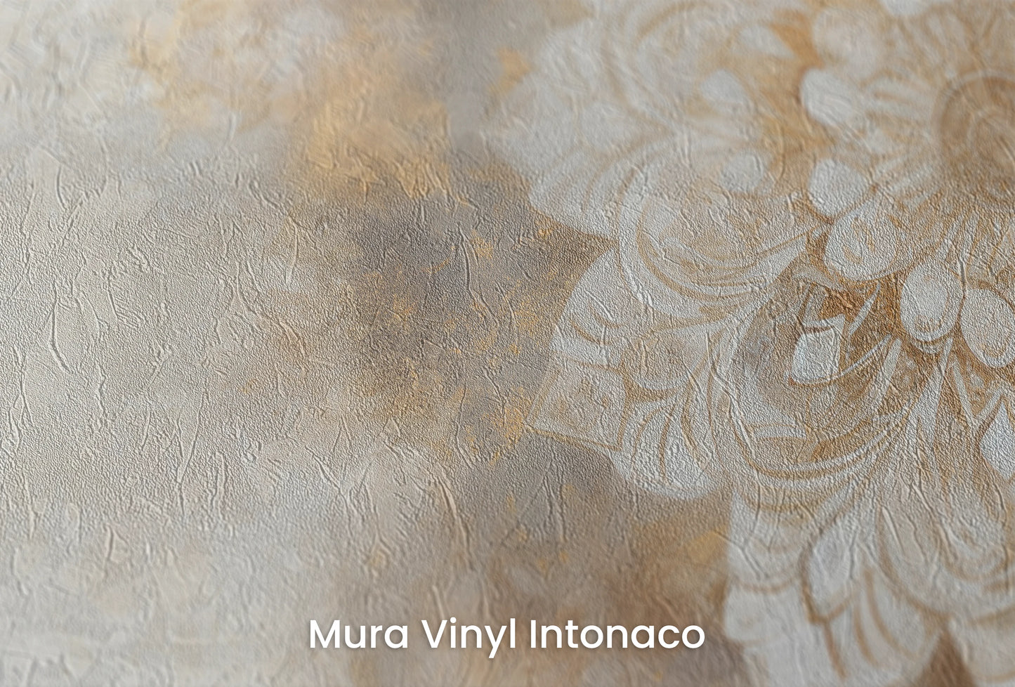 Zbliżenie na artystyczną fototapetę o nazwie Majestic Bloom na podłożu Mura Vinyl Intonaco - struktura tartego tynku.