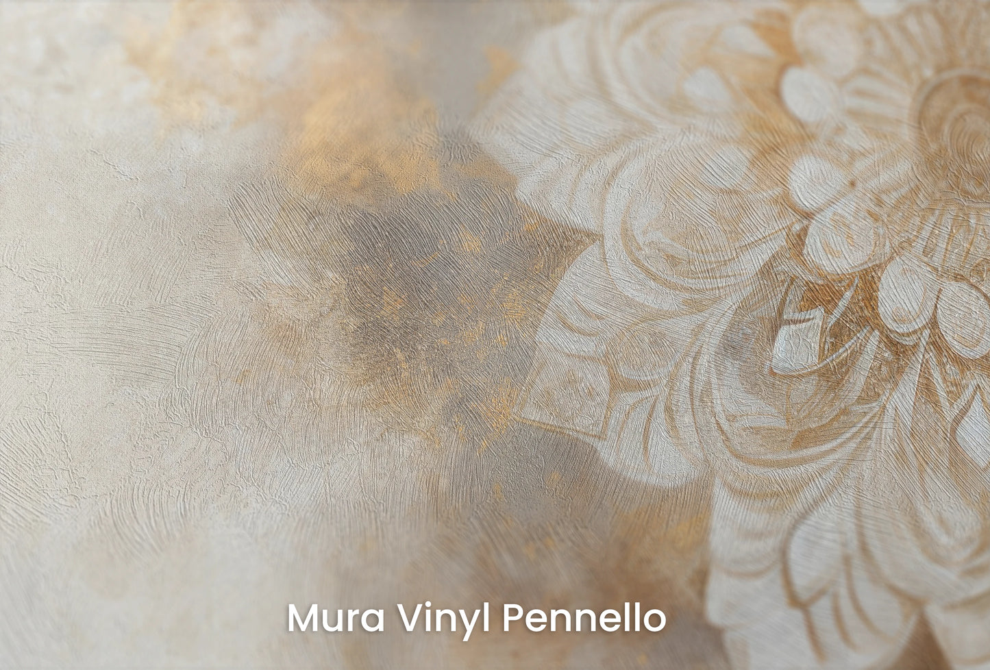 Zbliżenie na artystyczną fototapetę o nazwie Majestic Bloom na podłożu Mura Vinyl Pennello - faktura pociągnięć pędzla malarskiego.