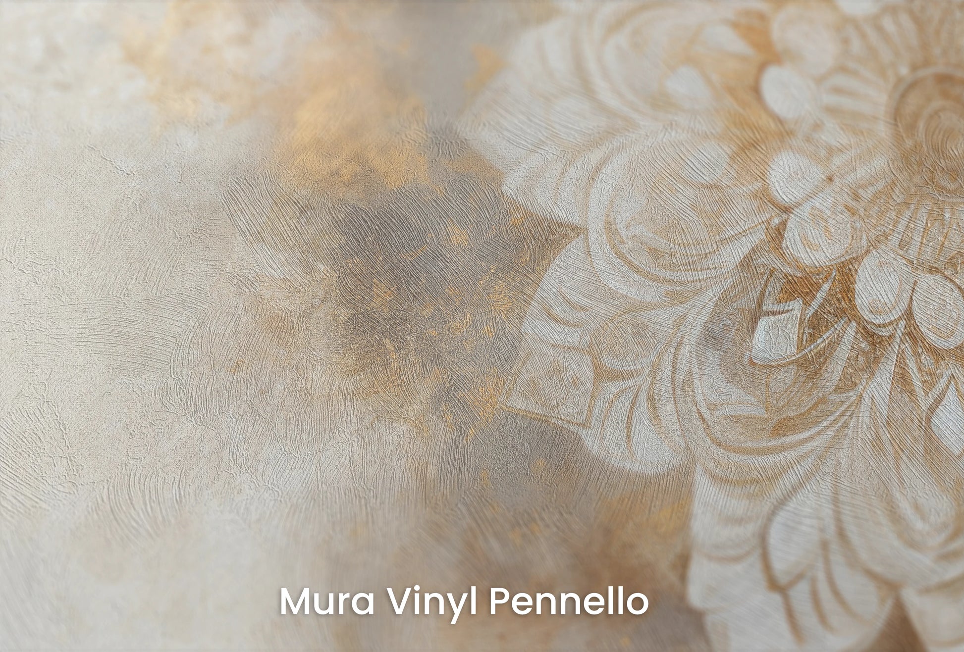 Zbliżenie na artystyczną fototapetę o nazwie Majestic Bloom na podłożu Mura Vinyl Pennello - faktura pociągnięć pędzla malarskiego.