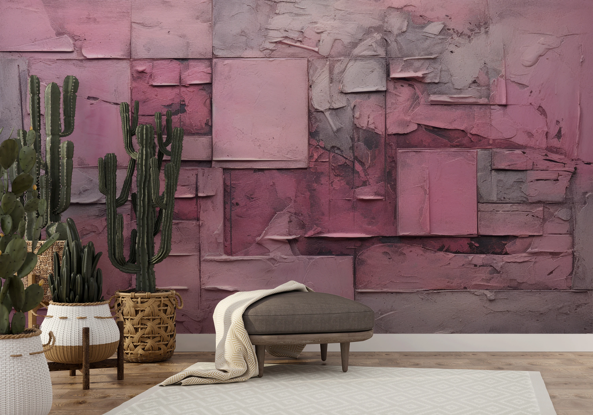 Fototapeta o nazwie Pink Geometry użyta w aranzacji wnętrza.