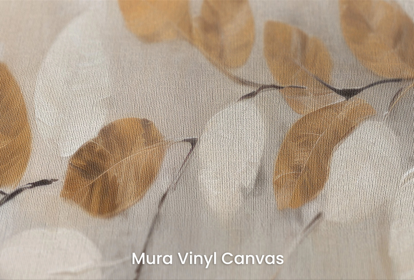 Zbliżenie na artystyczną fototapetę o nazwie Autumn Harmony na podłożu Mura Vinyl Canvas - faktura naturalnego płótna.